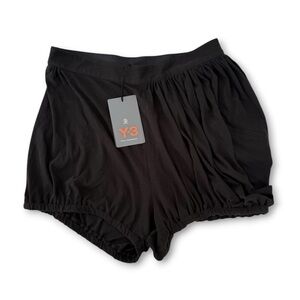 NWT Y-3 Yohji Yamamoto Adidas Women's Black Gathered Lounge Shorts - Size S/P